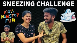 Couple Sneezing Challenge 😂  Ultimate fun video 😂😂  Tamil couple [upl. by Leasia969]