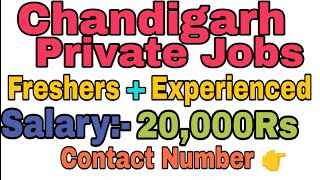 Private Jobs in Chandigarh Freshers Experienced Salary20000Rs  Special Education [upl. by Eelana]