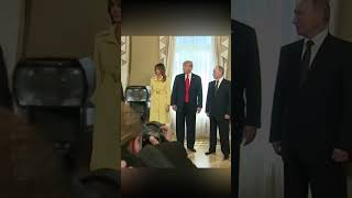 Donald Trump and Melania Trump with Putin shaking hand russia usa russmika24 [upl. by Ahsaya86]