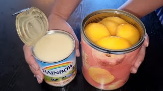 Beat Condensed Milk with Peaches The Best NoBake Autumn Dessert [upl. by Shakti451]