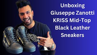 Giuseppe Zanotti Kriss MidTop Black Leather Sneakers 👟 Unboxing and Review [upl. by Freddy]