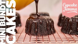 Decadent Chocolate Mini Bundt Cakes Recipe  Cupcake Jemma [upl. by Gerti206]