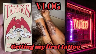 GETTING MY FIRST TATTOO FIRST VLOG [upl. by Christoforo]