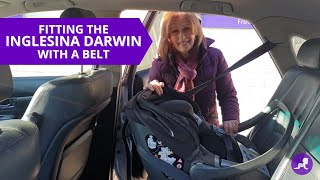 How to fit the Inglesina Darwin car seat with a belt  Baby Lady [upl. by Dorison479]