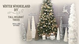 Winter Wonderland DIY Tall Trees  Dollar Store [upl. by Calandria674]