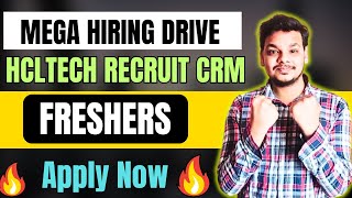 HclTech Mega Drive  Wipro  Recruit CRM Hiring  OFF Campus Drive For 2025  2024  2023 Batch [upl. by Liamsi]