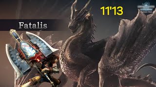 Monster Hunter World Iceborne Fatalis charge blade solo 1113 [upl. by Drarreg]