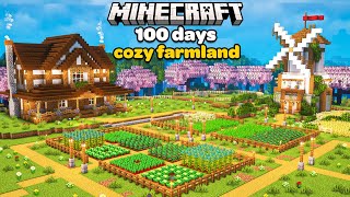 I Spent 100 Days Building the Ultimate Cozy Farm in Minecraft Hardcore [upl. by Critchfield329]