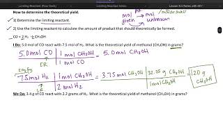 Theoretical vs actual yield  percent yield [upl. by Tobye]