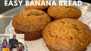 🍌 SIMPLE BANANA BREAD RECIPE NO FAIL EASY FAST MOIST 🍌 NO long list ingredients [upl. by Louanne]