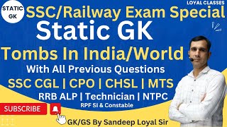 ssc static gk class  railway static gk class  Tombs in India previous questions  ssc railway [upl. by Ettenajna]