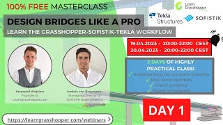 DESIGN BRIDGES LIKE A PRO DAY 1 LEARN THE GRASSHOPPERSOFISTIKTEKLA WORKFLOW [upl. by Aerda]