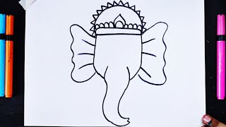 How to draw ganesh ji face with Letter H How to draw ganesh ji easy How to draw ganesh ji simple [upl. by Mosier997]