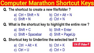 All Computer Shortcut Keys  Windows MS Word Excel PowerPoint  Important Questions [upl. by Cleavland453]