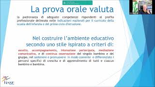 1°Webinar del 12012022  La prova orale nella scuola dellInfanzia [upl. by Eelesor]