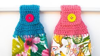 HOW to CROCHET TOWEL HOLDER  Topper for Kitchen Towels by Naztazia [upl. by Nnylyaj]