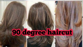 90 Degree Hair Cut Live Demo  90 degree haircut kaise kare [upl. by Donela627]