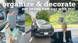 ORGANIZE AND DECORATE MY CAR WITH ME 🚙 car essentials haul personalizing my first car [upl. by Miehar]