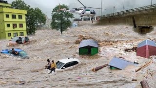 Mass evacuation in Nepal Mountains rivers and dams collapse Kathmandu sinks badly [upl. by Ottilie]