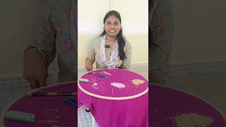 Aari embroidery  first day class creativity  saranya ponvannan  fashiondesigning  Style [upl. by Nur]