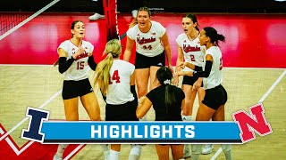 Illinois at Nebraska  Highlights  Big Ten Volleyball  Nov 12 2023 [upl. by Tuneberg]