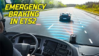 How Volvos Emergency Braking System Works In Euro Truck Simulator 2 [upl. by Nrehtac]