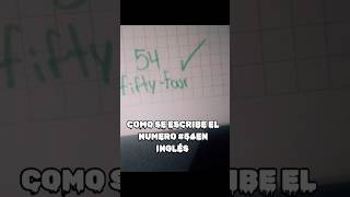 COMO SE ESCRIBE EL NUMERO 54 EN INGLES 🧠 como aprenderesfacil aprender viralvideo [upl. by Meekyh]