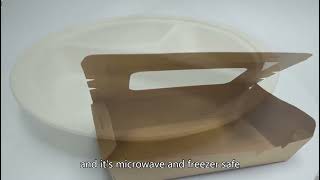 Bagasse food containerbagasse plateBiodegradable food containerBestChina Supplier [upl. by Ahsimaj]