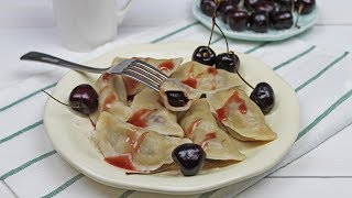 Cherry Dumplings Recipe  How to Make Cherry Dumplings  Russian Vareniki Recipe [upl. by Ettevahs673]