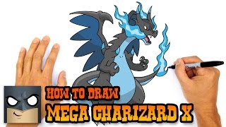 How to Draw Mega Charizard X  Pokemon [upl. by Anitac]