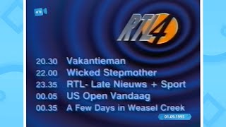 RTL4  Programmaoverzicht Vanavond Kort  Intro De Vakantieman 01091995 [upl. by Negris561]