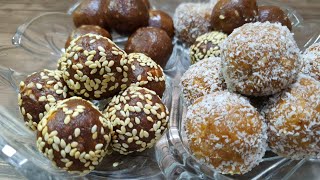 How to make date balls Date balls 3 ways Chocolate date balls Arabian desert Tea time snacks [upl. by Asle]