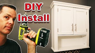 How to Hang A Cabinet  Do It Yourself Cabinet Install [upl. by Eilyab571]