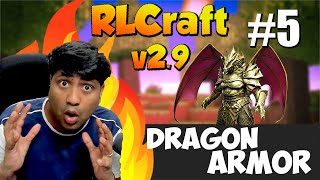 Minecraft RLcraft 293 Dragon Armor Ep5 Hindi [upl. by Olivann]