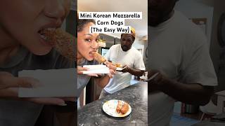 Mini Korean Mozzarella Corn Dogs easy way koreanfood koreanstreetfood mozzarella recipeshorts [upl. by Ynobe589]