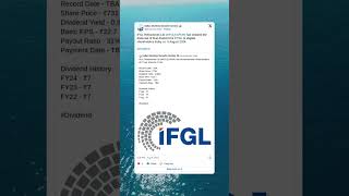 IFGL Refractories Ltd final dividend for FY24 credited in bank accounts StockMarket Dividend [upl. by Marguerite]