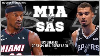 Miami Heat vs San Antonio Spurs Full Game Highlights  Oct 13  202324 NBA Preseason [upl. by Hueston]