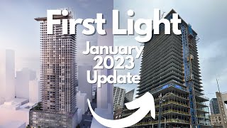 First Light Seattle condos  2000 3rd Ave  January 2023 condo construction update [upl. by Adur]