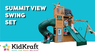 Summit View Swing Set I KidKraft Wooden Outdoor Swing Sets [upl. by Nolie545]