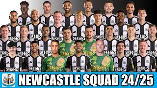 NEWCASTLE UNITED SQUAD FOR 202425 SEASON UNDER EDDIE HOWE  PREMIER LEAGUE [upl. by Yltneb990]