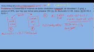 Ejercicios y problemas resueltos de disoluciones 15 [upl. by Nikos120]