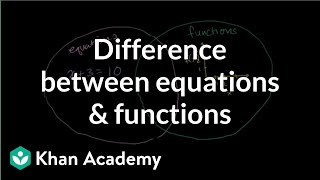 Difference between equations and functions  Functions and their graphs  Algebra II  Khan Academy [upl. by Olen]