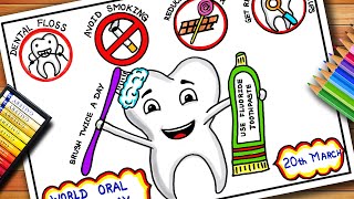 World Oral Health Day Drawing  Oral Hygiene Day Poster  Dental Care Poster  Dental Care Drawing [upl. by Aidni968]