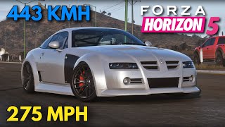 Forza Horizon 5  275 MPH 443 KMH MG XPower SVR Tune Setup  FH5 Speed Build Tutorials [upl. by Neelrahc175]