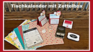 Tischkalender mit Zettelbox Schneckenpost StampinUP Anleitung Deutsch Tutorial [upl. by Travax266]