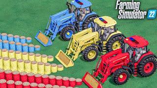 LORD of COLORS  JOHN DEERE Front Loaders ON COLOURFUL PARKOUR  CORN Selling  Farming Simulator 22 [upl. by Tillion]