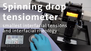 Spinning drop tensiometer — measure smallest interfacial tensions and study interfacial rheology [upl. by Olnek]