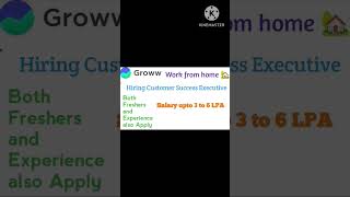 msg yes for link GROWW jobs shorts wok from home shorts freshers jobs shorts [upl. by Nauh488]