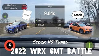 2022 WRX Cobb OTS 93 Tune Dragy vs Stock Dragy [upl. by Esahc]