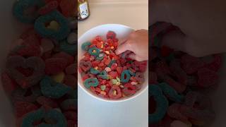 ASMR VALENTINES CANDY SALAD asmr satisfying valentinesday candy candysalad [upl. by Neved]